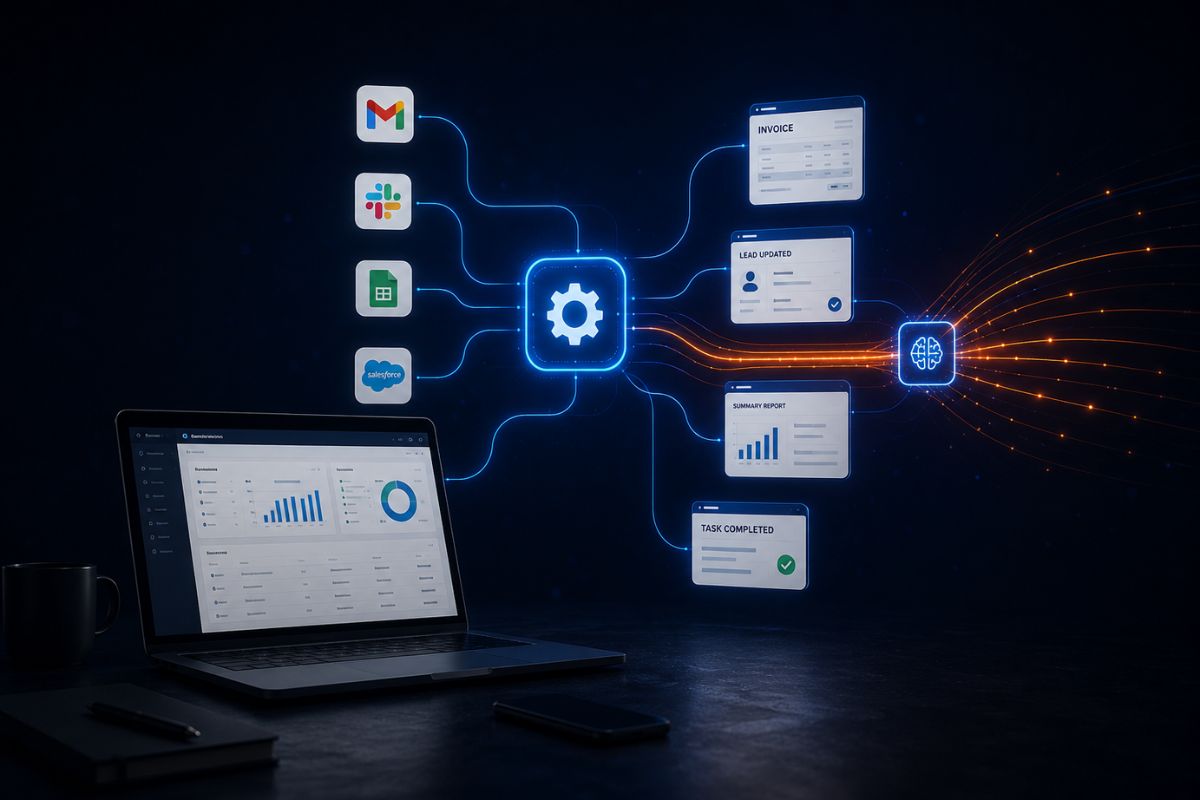 Workflow automation AI automating workflows between business tools