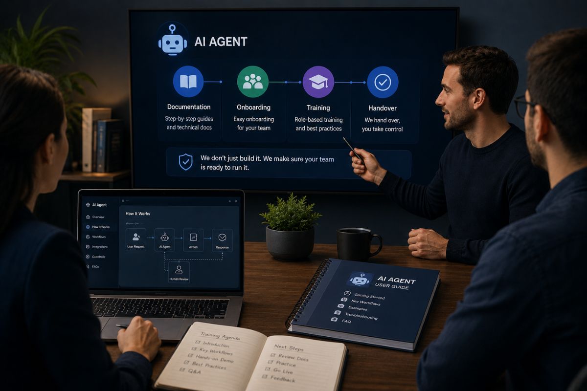 Team training and handover documentation for the AI agent