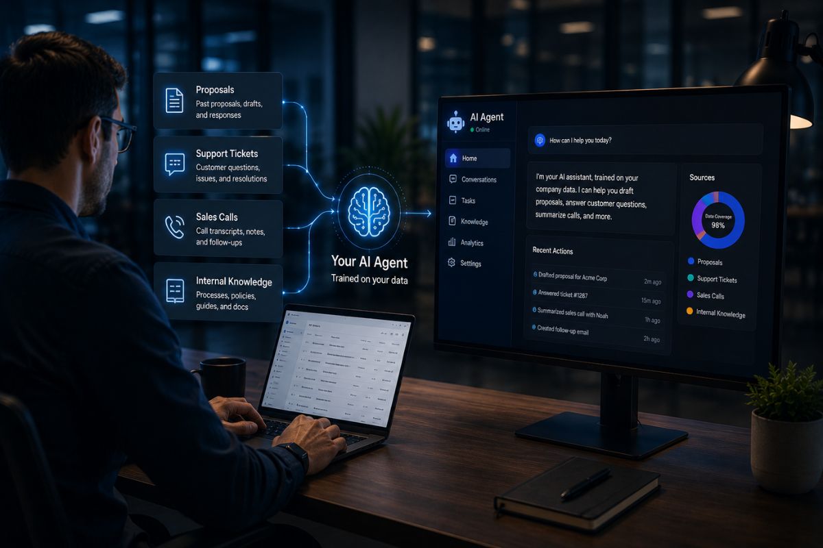 AI agent learning from proposals, tickets, and internal knowledge