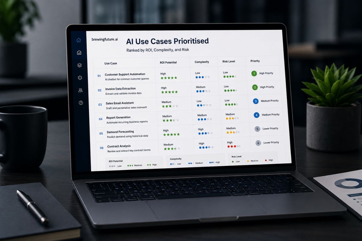 Use case prioritisation AI use cases prioritised by ROI, complexity, and risk